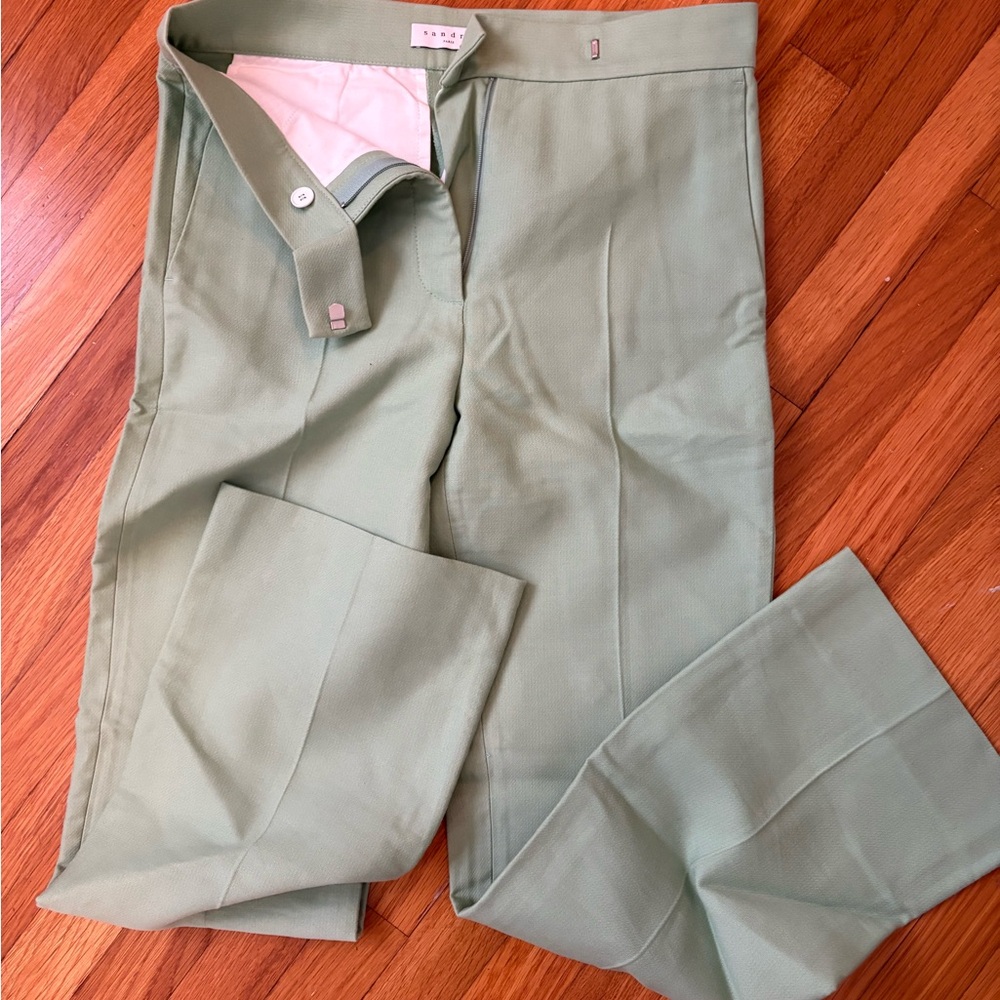 Sandro Sage Green Trousers